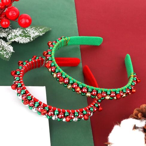 عصابات عيد الميلاد عيد الميلاد جرس هيرباند عطلة عصابات رأس أحمر أخضر فضي عيد الميلاد للنساء الفتيات in Kuwait