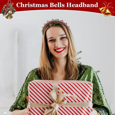 عصابات عيد الميلاد عيد الميلاد جرس هيرباند عطلة عصابات رأس أحمر أخضر فضي عيد الميلاد للنساء الفتيات in Kuwait