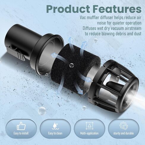 2-1/2 In Muffler Diffuser Wet/Dry Vac Attachment - by Ohoho - Compatible with Craftsman CMXZVBE38660 Shop Vacuums Diffuser in Saudi Arabia