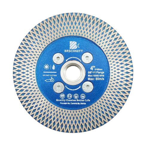 Diamond Porcelain Tile Saw Blade - BRSCHNITT 5" Super Thin Diamond Cutting Grinding Disc with X Teeth with 5/8 thread for Ceramic Tiles,Granite,Marble Angle Grinder Circle Saw Blade in Saudi Arabia