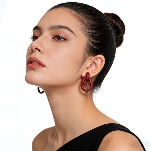 Clip on Earrings for Women 14K Gold Plated Geometric Knot Non Pierced Ear Clips Lightweight Trendy Hypoallergenic No Piercing Jewelry Gifts in Saudi Arabia