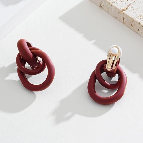 Clip on Earrings for Women 14K Gold Plated Geometric Knot Non Pierced Ear Clips Lightweight Trendy Hypoallergenic No Piercing Jewelry Gifts in Saudi Arabia