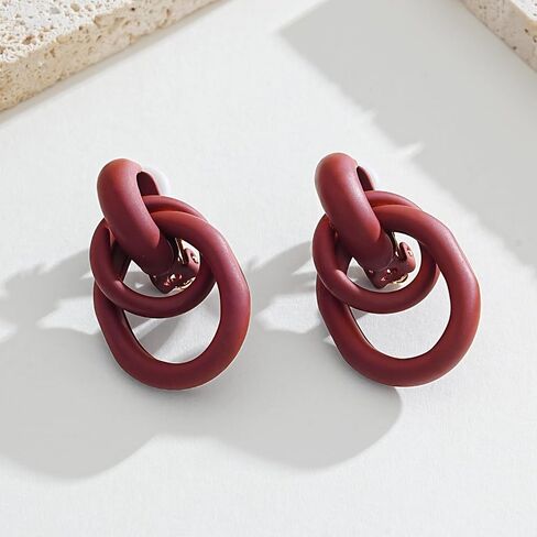 Clip on Earrings for Women 14K Gold Plated Geometric Knot Non Pierced Ear Clips Lightweight Trendy Hypoallergenic No Piercing Jewelry Gifts in Saudi Arabia