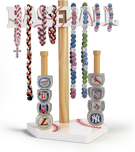 Home Plate Baseball Necklace Holder, BASEBALL Sign Championship Ring Display Stand, Baseball jewelry Accessories Organizer Dresser Decor for Men Baseball Mom Lovers Team Player Coach Gift in Saudi Arabia
