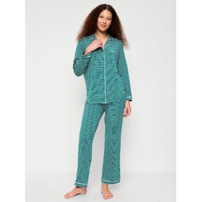 Old Navy Sunday Sleep Knit Jersey Pant Set - Green Stripe in Kuwait