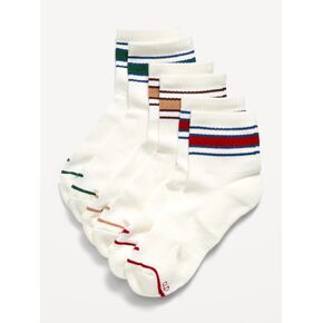 Old Navy Athletic Quarter Crew Sock 3-Pack for Women - Red Stripes in Kuwait