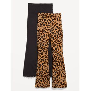 Old Navy Full-Length Flared Leggings 2-Pack for Girls - Brown Leopard in Kuwait