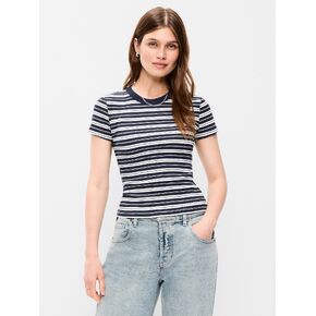 Old Navy Snug Crew-Neck Ribbed T-Shirt - Navy Stripe in Kuwait