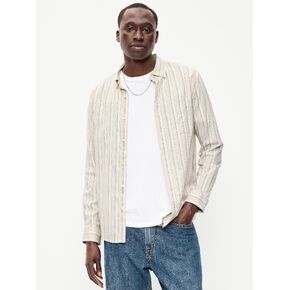 Old Navy Classic Fit Everyday Oxford Shirt - Sea Salt Stripe in Kuwait