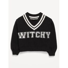 Old Navy Cropped V-Neck Sweater for Girls - Halloween in Kuwait