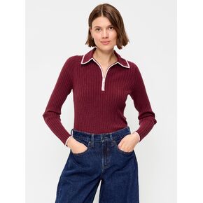 بلوزة Old Navy بأكمام طويلة ونصف سحاب - طلاء أحمر in Kuwait