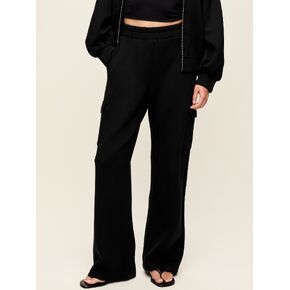 Old Navy High-Waisted Bounce Fleece Wide-Leg Cargo Sweatpants - Black Jack in Kuwait