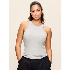 Old Navy CloudLite Ribbed Fitted Tank Top - Light Heather Gray in Kuwait