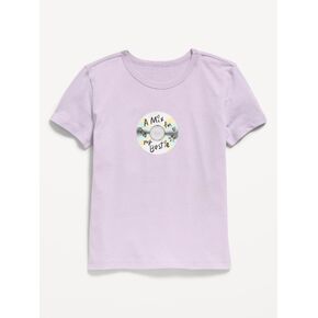 Old Navy Short-Sleeve Graphic T-Shirt for Girls - Dusky Lavender in Saudi Arabia