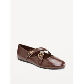 Old Navy Buckle-Strap Mary Jane Ballet Flats for Women - Coco de mer in Kuwait