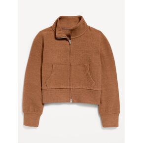 Old Navy CozePlush 2-Way-Zip Jacket for Girls - Caramel Brown in Kuwait