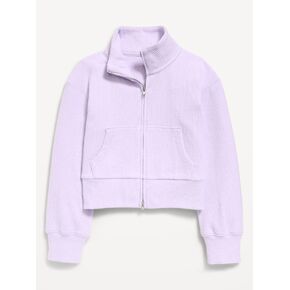 Old Navy CozePlush 2-Way-Zip Jacket for Girls - Dusky Lavender in Kuwait