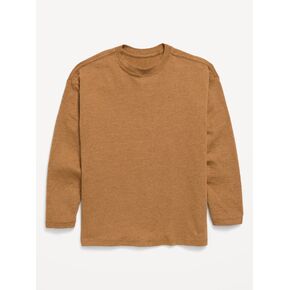 Old Navy Oversized Long-Sleeve T-Shirt for Boys - Caramel Brown in Kuwait