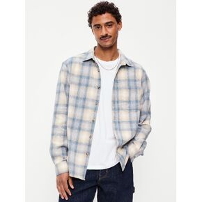 Old Navy Relaxed Long-Sleeve Plaid Flannel Pocket Shirt - Creme De La Creme in Kuwait