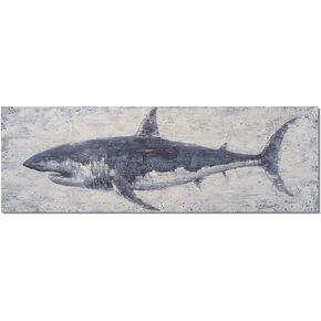 NdcSkyArt Vintage Shark Canvas Wall Art: Nautical Decor for Coastal Home & Office in Saudi Arabia