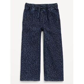 Old Navy High-Waisted Baggy Wide-Leg Pull-On Jeans for Toddler Girls - Animal Print in Kuwait
