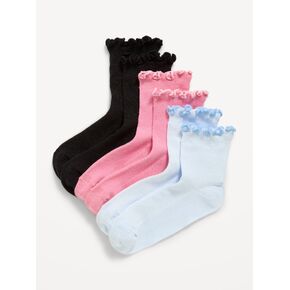 Old Navy HOLD: Ruffled Quarter-Crew Socks 3-Pack for Girls - Basics in Kuwait