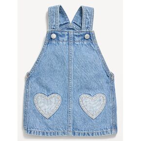 Old Navy Printed Denim Skirtall Dress for Baby - Medium Wash in Kuwait