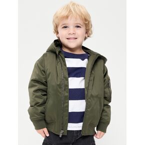 Old Navy Water-Resistant Oversized Satin Bomber Jacket for Toddler Boys - Alpine Tundra in Kuwait