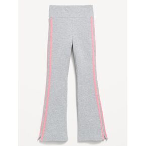 Old Navy High-Waisted Side Striped Flared Leggings for Girls - Heather Gray Stripe in Kuwait