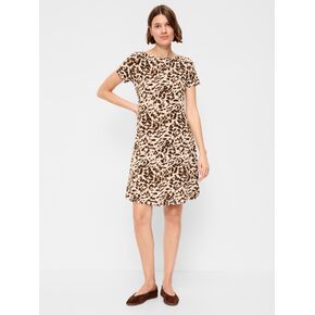Old Navy Short-Sleeve Mini Swing Dress - Leopard in Saudi Arabia