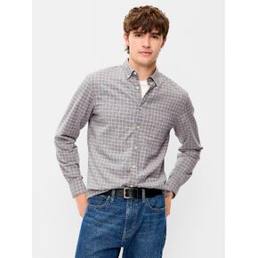 Old Navy Classic Fit Everyday Oxford Shirt - Brown/Blue Plaid in Kuwait