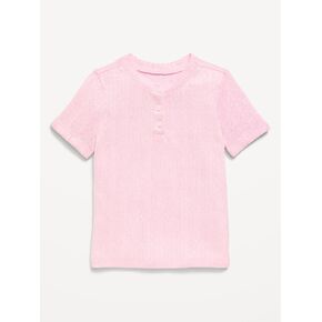 Old Navy Cozy Short-Sleeve Pointelle-Knit Top for Toddler Girls - Blush On You in Kuwait
