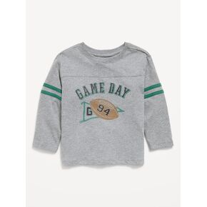 تي شيرت برسومات بأكمام طويلة من Old Navy للأولاد الصغار - رمادي in Kuwait