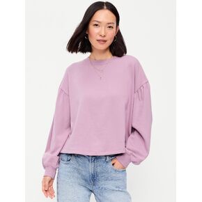 Old Navy SoComfy Oversized Puff-Sleeve Cropped Sweatshirt - Rose Dawn in Kuwait