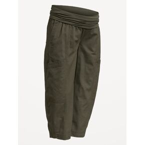 Old Navy Maternity Rollover-Waist Barrel-Leg Ankle Pants - Forest Tapestry in Kuwait