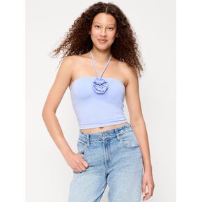 Old Navy Tie-Neck Rosette Tube Top - Powder Blue in Saudi Arabia
