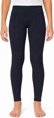 Bienzoe Girls Stretchy Yoga Legging: High Waisted Slim Fit Tights - Casual for Kids Aged 7-13 School Dance Workout Daily Wear in Saudi Arabia
