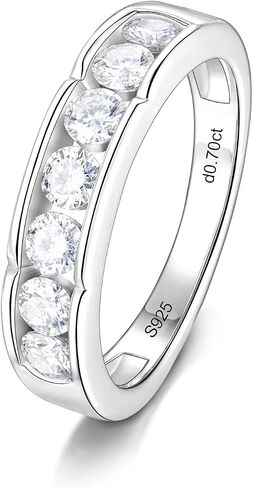 Color-D VVS1 Clarity Moissanite and Emerald/Ruby/Sapphire Rings, Solid 925 Sterling Silver, White Gold/Yellow Gold Plated, Engagement Wedding Anniversary Birthday Jewelry for Her/Him, Size 5-11 in Kuwait