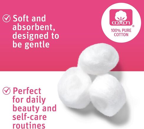 Simply Soft Premium Cotton Balls, 100% Pure Cotton, Absorbent, 200 Count (Pack of 3) in Kuwait