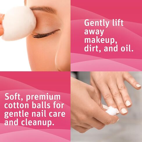 Simply Soft Premium Cotton Balls, 100% Pure Cotton, Absorbent, 200 Count (Pack of 3) in Kuwait