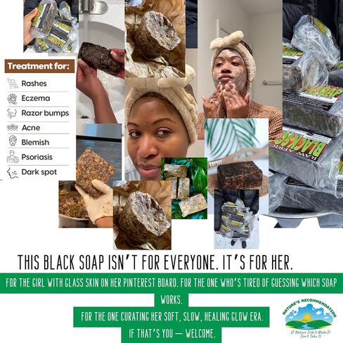 Premium African Black Soap - Pure 1 pound Bulk. Raw Organic Soap for Acne, Dry Skin, Rashes, Burns, Scar Removal, Face & Body Wash, From Ghana West Africa - Authentic African Moisturizer in Saudi Arabia