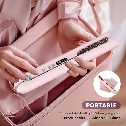 PRITECH Mini Flat Iron Portable Hair Straightener, Straightener with 13 Adjustable Temp(210°F-450°F), 1'' Plate for All Hairstyles Hair Straightening Irons Black in Saudi Arabia