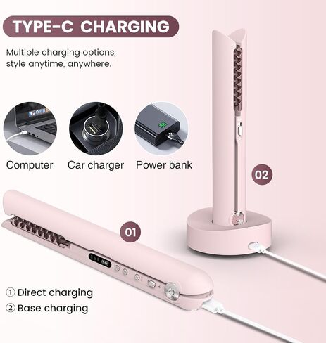 PRITECH Mini Flat Iron Portable Hair Straightener, Straightener with 13 Adjustable Temp(210°F-450°F), 1'' Plate for All Hairstyles Hair Straightening Irons Black in Saudi Arabia