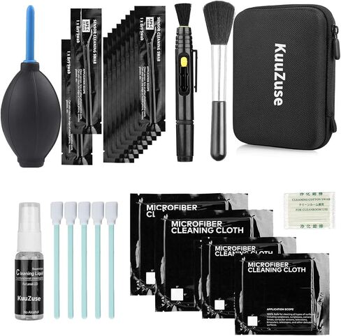 KuuZuse Professional DSLR Camera Cleaning Kit with APS-C Cleaning Swabs, Microfiber Cloths, Camera Cleaning Pen, for Camera Lens, Optical Lens and Digital SLR Cameras. in Saudi Arabia
