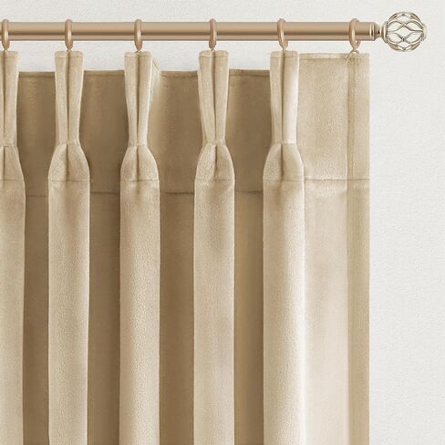 Olive Green Velvet Blackout Curtains 84 Inches 2 Panels Forest Green Elegant Vintage Pinch Pleated Drapes for Living Room Bedroom Thermal Soundproof Back Tab Window Panels,W40 x L84,Home Decor in Saudi Arabia