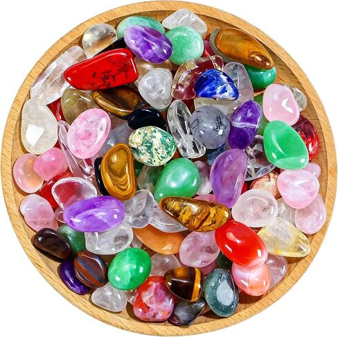 80PCS Natural Bulk Assorted 0.5''-0.6'' (0.6 lb) Tumbled Polished Stones Healing Crystal Set Real Raw Stones for Home Decoration Reiki Gifts Energy Therapy in Saudi Arabia
