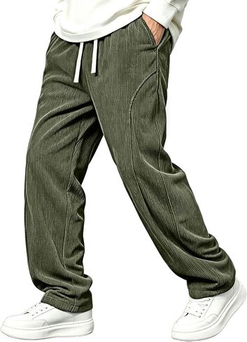 سروال قصير للرجال ذو أرجل واسعة كاجوال سروال فضفاض فضفاض مستقيم Sweatpants مرونة الخصر الرباط in Kuwait