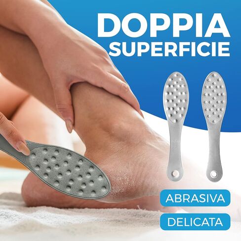 Stainless Steel Foot Scraper | Professional Double-Sided Foot File Callus Remover for Feet | Foot Rasp Scrubber for Wet Or Dry Skin | Easy to Clean Pedicure Tool, Heel Grater for Feet in Kuwait