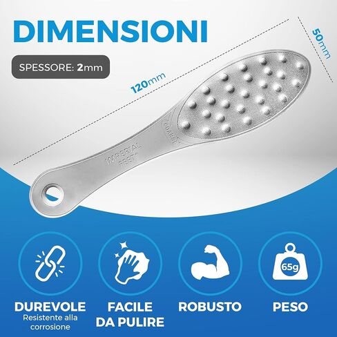 Stainless Steel Foot Scraper | Professional Double-Sided Foot File Callus Remover for Feet | Foot Rasp Scrubber for Wet Or Dry Skin | Easy to Clean Pedicure Tool, Heel Grater for Feet in Kuwait