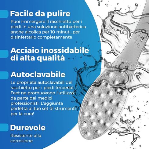 Stainless Steel Foot Scraper | Professional Double-Sided Foot File Callus Remover for Feet | Foot Rasp Scrubber for Wet Or Dry Skin | Easy to Clean Pedicure Tool, Heel Grater for Feet in Kuwait